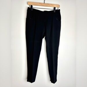 Anne Fontaine black pants mid rise ankle length tie at back of calf 42
